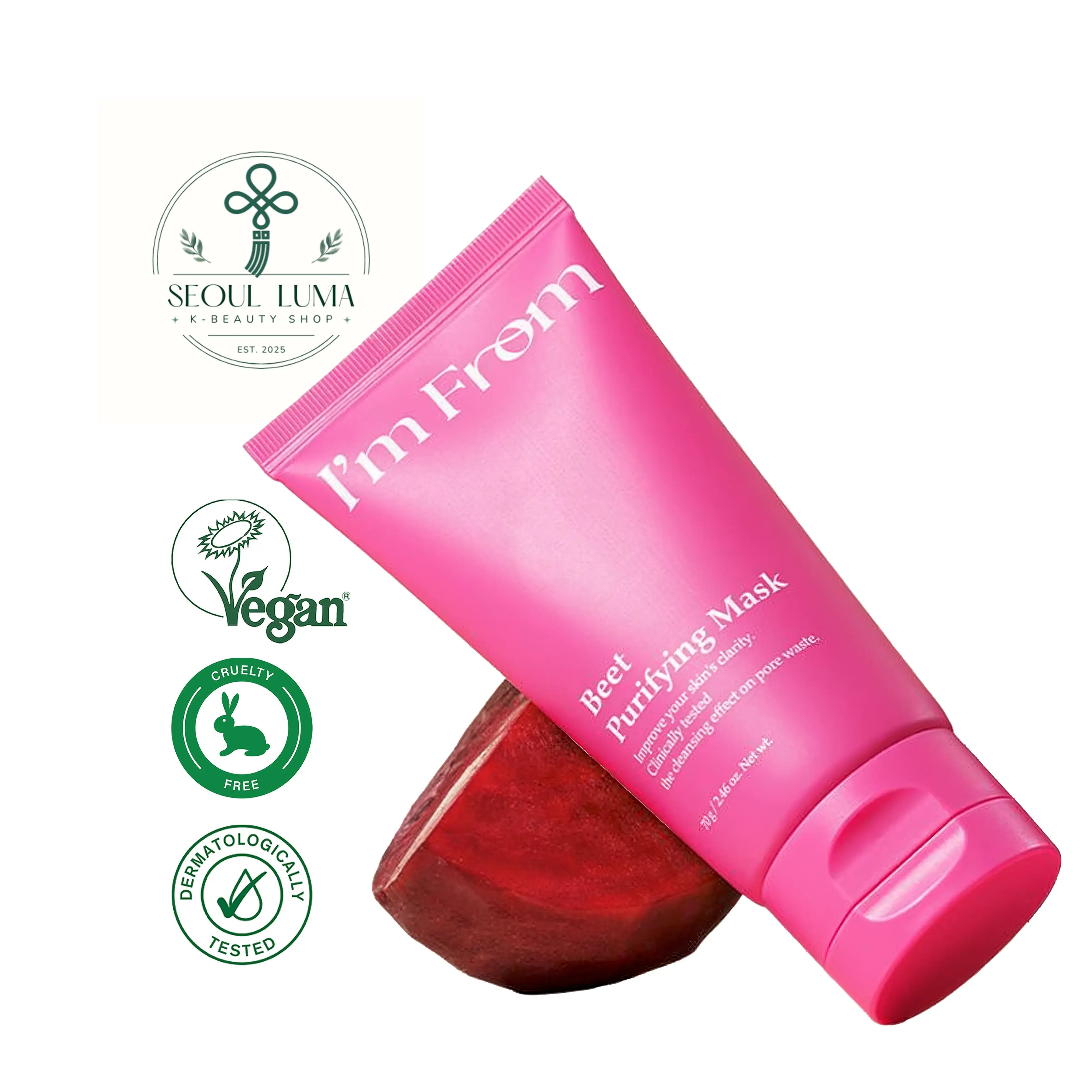 I'm From Beet Purifying Mask - purifying wash-off mask with 1.5% red beet enzyme and clay for clogged pores, excess oil, and dull skin